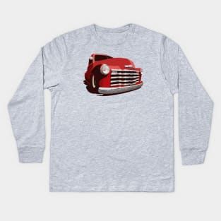 front/back - Chevy 3100 Pickup - stylized color Kids Long Sleeve T-Shirt